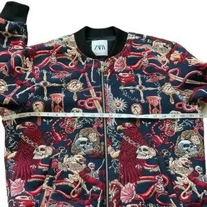★ZARA★ JACQUARD BOMBER JACKET RARE ZARA MEN JACQUARD BOMBER JACKET | PLANETS | KING WOLF
